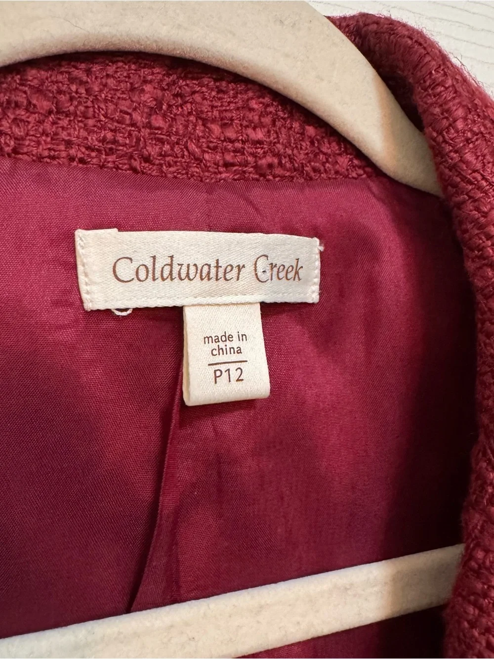 Coldwater Creek Women's Deep Burgundy Sleeveless Textured Vest